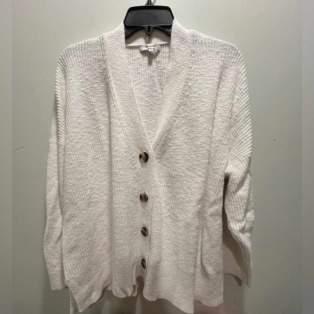 Madewell Cream Button-Up Cardigan